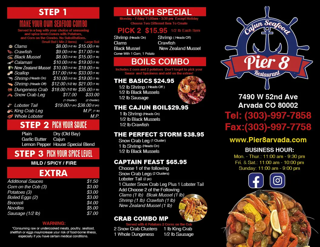 Pier 8 Seafood Restaurant Online Order Arvada CO